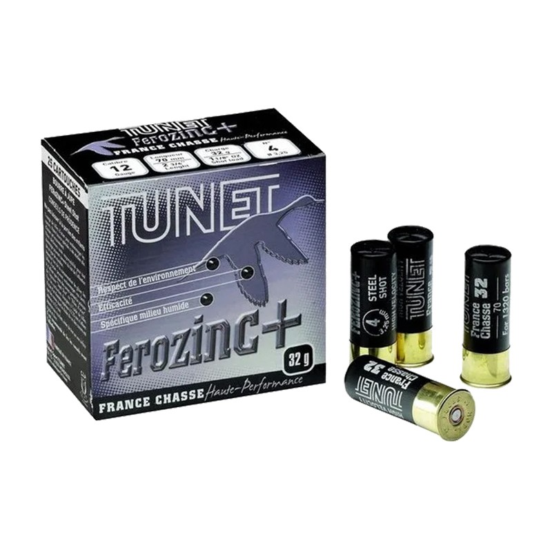 Cartouches TUNET Acier calibre 12/70 32 HP N°7 bte de 25