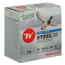 Cartouches Winchester 12/70 28g Acier Pressions Standard N°5 bte de 25