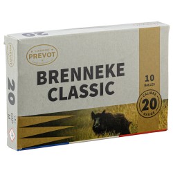 Cartouches Prevot 20/70 à balle Brenneke Classic demi-blindée 24g bte de 10