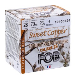 Cartouche de chasse sans plomb FOB Sweet Copper cal. 28 HP N°6 cal. 28 bte de 25
