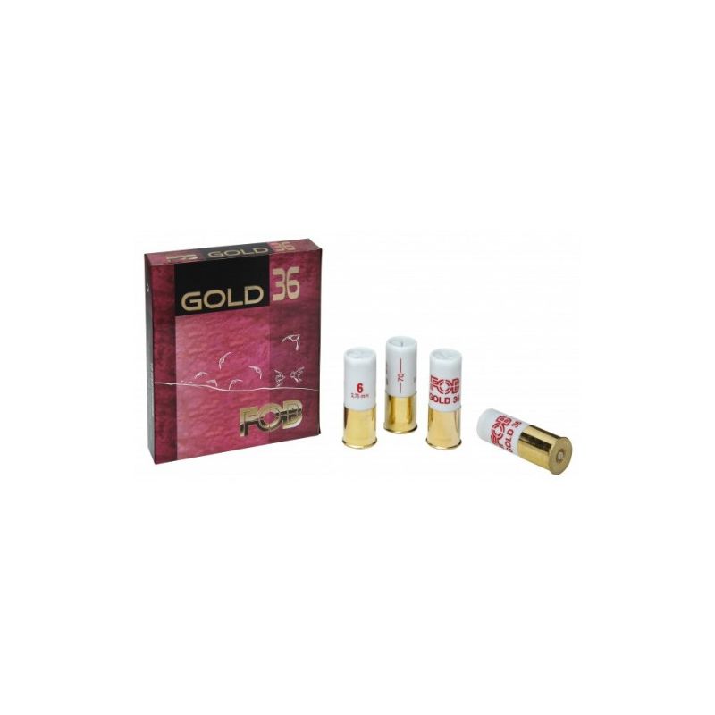Cartouches Fob Gold 36 - Cal. 12/70 N°8 bte de 10 Cartouches Fob Gold 36 - Cal. 12/70 N°8 bte de 10