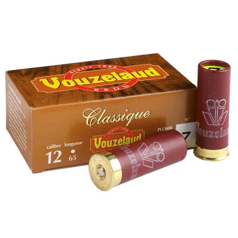 Cartouches Vouzelaud - Classique petit culot - Cal. 12/65 N°8 bte de 10 Cartouches Vouzelaud - Classique petit culot - Cal. 12/65 N°8 bte de 10