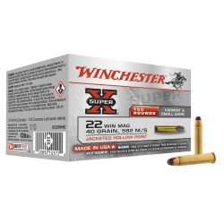 Munitions Super-X creuse cal. 22Win Magnum 40gr Hollow point (creuse) bte de 150