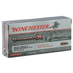 Winchester Cal. 22-250 REM 55gr Jacketed soft point bte de 20