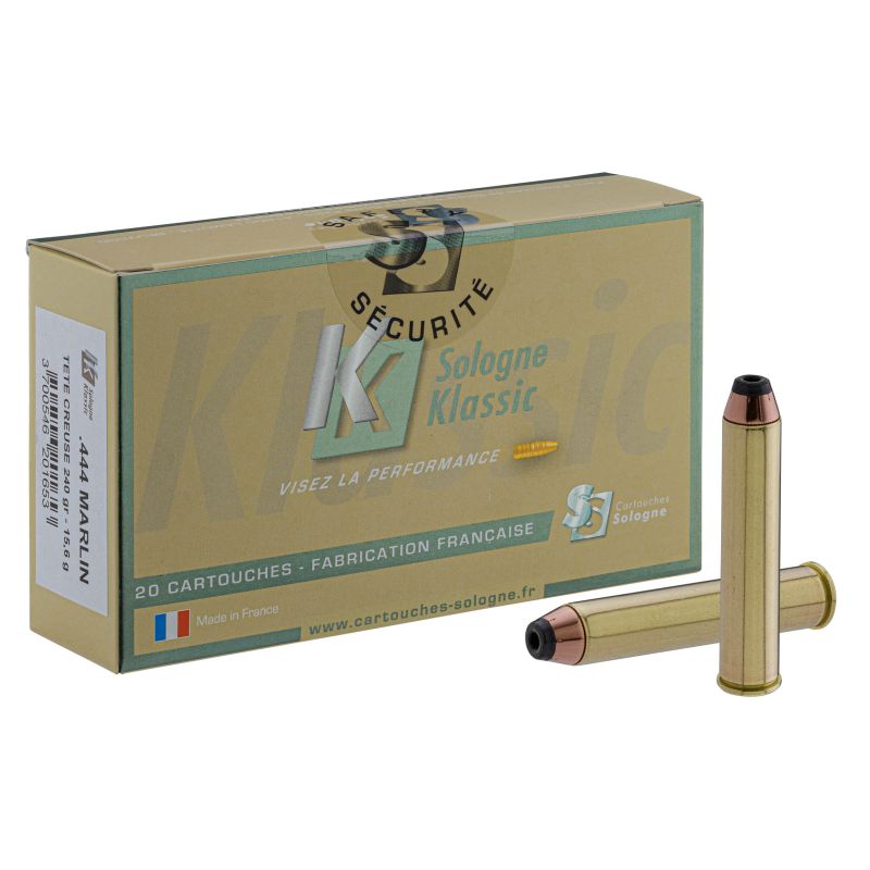 Munition à percussion centrale Benett Cal. 444 Marlin 240gr Pro Hunter HP bte de 20