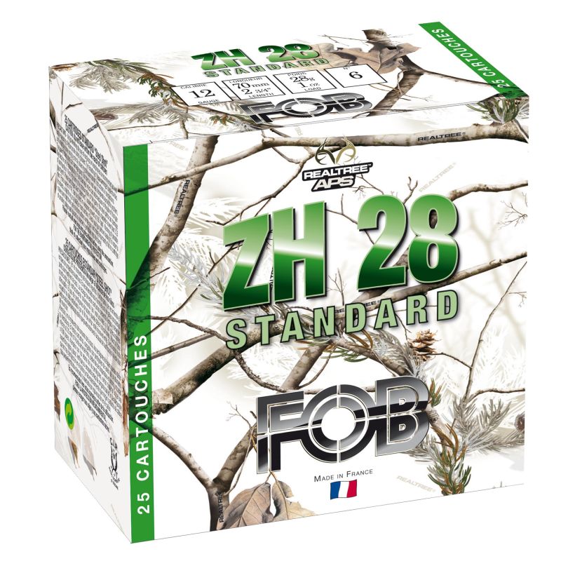 Cartouches Fob ZH 28 Acier Standard - Cal. 12/70 N°6 bte de 25 Cartouches Fob ZH 28 Acier Standard - Cal. 12/70 N°6 bte de 25