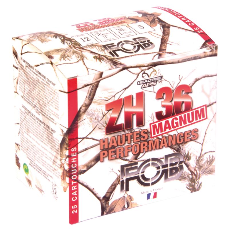 Cartouches Fob ZH Acier haute performance Magnum - Cal. 12/76 N°5 bte de 25 Cartouches Fob ZH Acier haute performance Magnum - Cal. 12/76 N°5 bte de 25