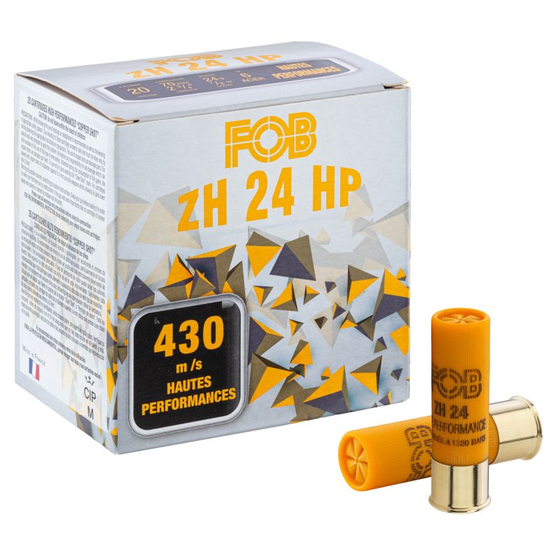 Cartouches Fob ZH Acier haute performance - Cal. 20/70 N°6 bte de 25 Cartouches Fob ZH Acier haute performance - Cal. 20/70 N°6 bte de 25