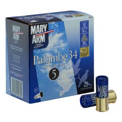 Cartouches Mary Arm Palombe 34 BJ - Cal. 12/70 N°6 bte de 25
