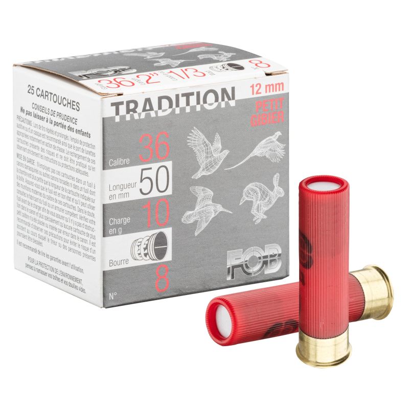 Cartouches Fob Tradition - Cal 12 mm N°8 bte de 25