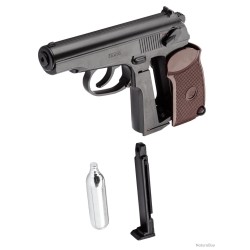 Pistolet CO2 culasse fixe BORNER PM49 Makarov cal. 4.5mm BB's