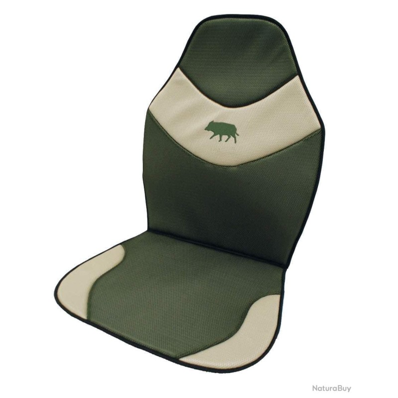 Couvre siège kaki/beige brodé sanglier Couvre siège kaki/beige brodé sanglier