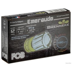 Cartouche Fob émeraude à balle Brenneke - Cal. 12/70 bte de 5