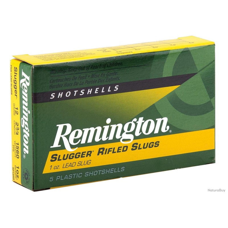 Cartouche Remington à balle slug - Cal. 12/70 bte de 5